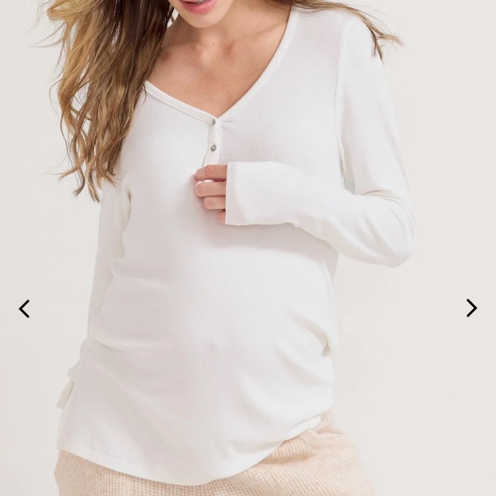 Hatch softest rib long sleeve button henley in 0/XS white